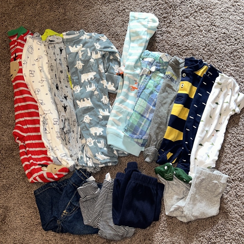 Babyboy 3m footies onesies jacket pants bundle!